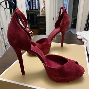 Red Michael Kors platform heels